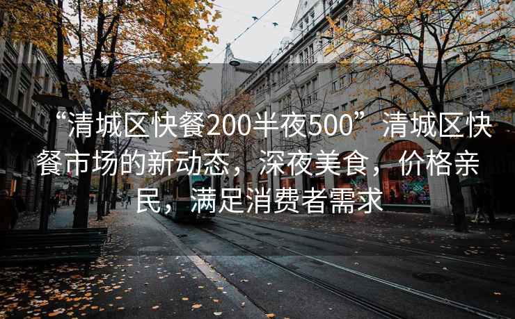 “清城區快餐200半夜500”清城區快餐市場(chǎng)的新動(dòng)態(tài)，深夜美食，價(jià)格親民，滿(mǎn)足消費者需求