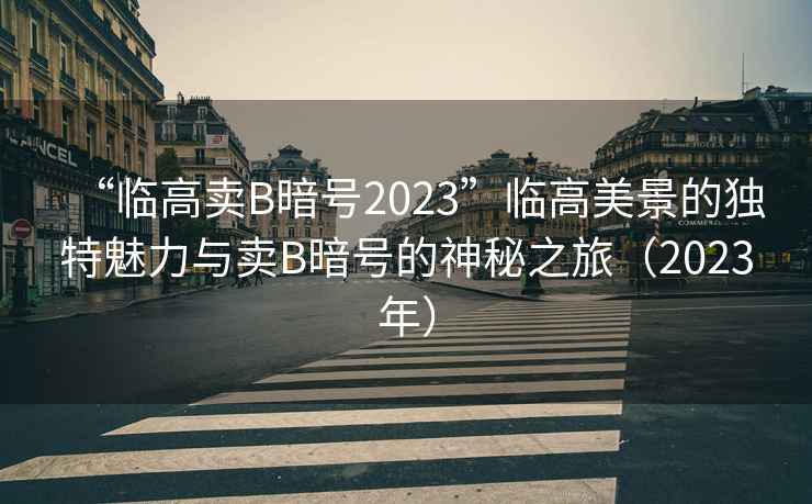 “臨高賣(mài)B暗號2023”臨高美景的獨特魅力與賣(mài)B暗號的神秘之旅（2023年）