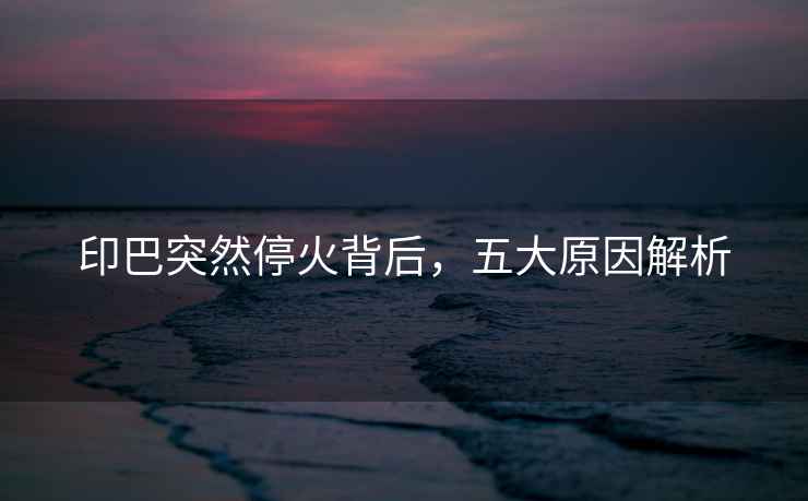 印巴突然?；鸨澈?，五大原因解析