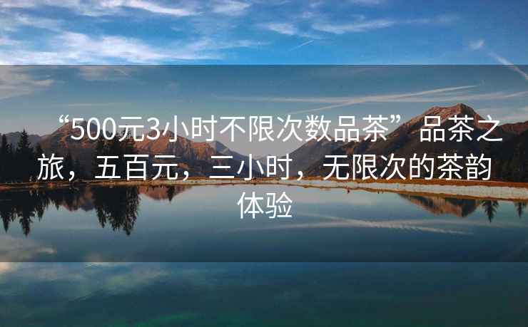 “500元3小時(shí)不限次數品茶”品茶之旅，五百元，三小時(shí)，無(wú)限次的茶韻體驗