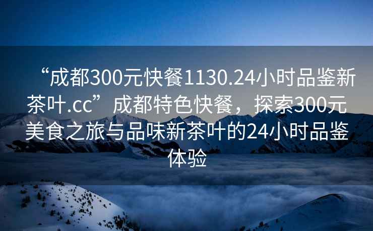 “成都300元快餐1130.24小時(shí)品鑒新茶葉.cc”成都特色快餐，探索300元美食之旅與品味新茶葉的24小時(shí)品鑒體驗