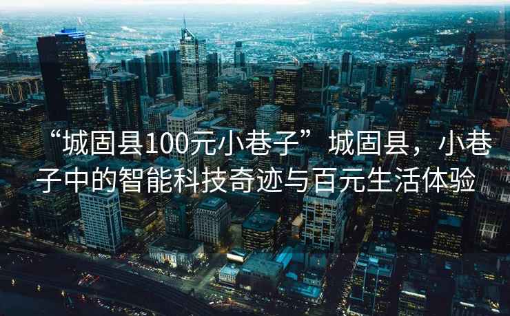 “城固縣100元小巷子”城固縣，小巷子中的智能科技奇跡與百元生活體驗