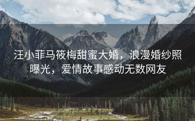 汪小菲馬筱梅甜蜜大婚，浪漫婚紗照曝光，愛(ài)情故事感動(dòng)無(wú)數網(wǎng)友