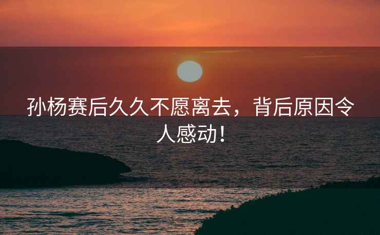孫楊賽后久久不愿離去，背后原因令人感動(dòng)！
