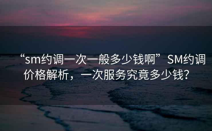 “sm約調一次一般多少錢(qián)啊”SM約調價(jià)格解析，一次服務(wù)究竟多少錢(qián)？