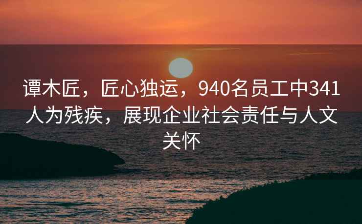 譚木匠，匠心獨運，940名員工中341人為殘疾，展現企業(yè)社會(huì )責任與人文關(guān)懷