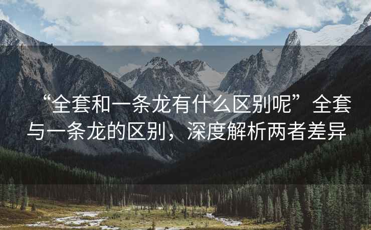 “全套和一條龍有什么區別呢”全套與一條龍的區別，深度解析兩者差異