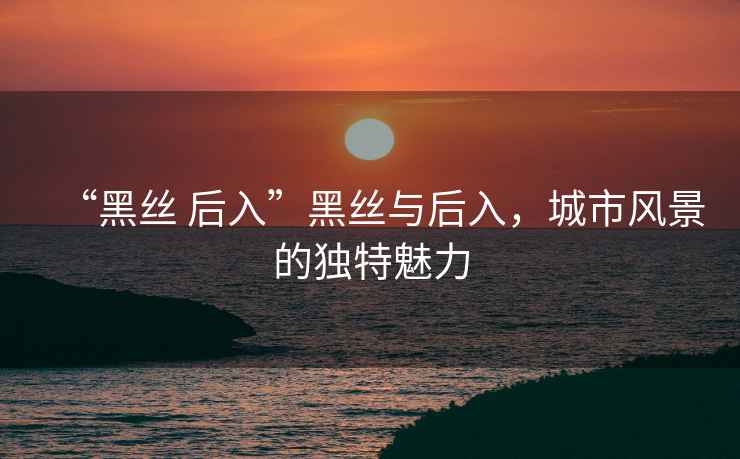 “黑絲 后入”黑絲與后入，城市風(fēng)景的獨特魅力
