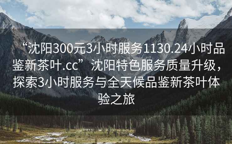 “沈陽(yáng)300元3小時(shí)服務(wù)1130.24小時(shí)品鑒新茶葉.cc”沈陽(yáng)特色服務(wù)質(zhì)量升級，探索3小時(shí)服務(wù)與全天候品鑒新茶葉體驗之旅