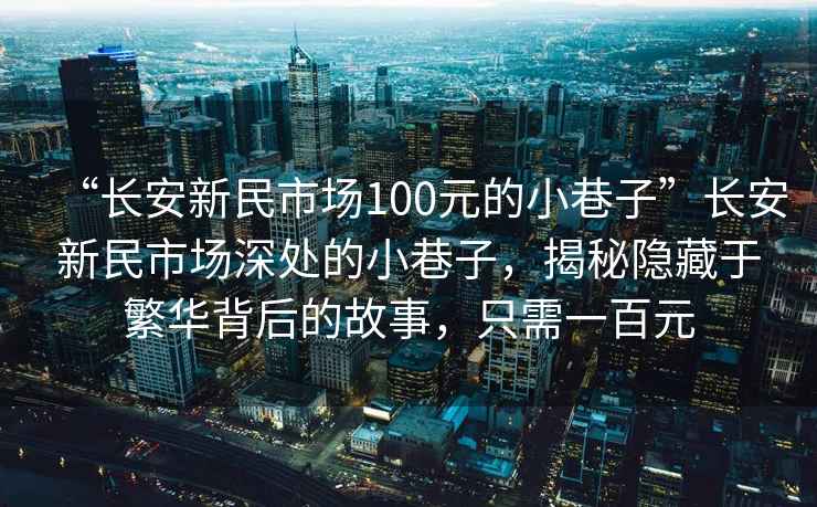 “長(cháng)安新民市場(chǎng)100元的小巷子”長(cháng)安新民市場(chǎng)深處的小巷子，揭秘隱藏于繁華背后的故事，只需一百元