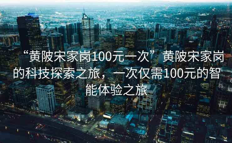 “黃陂宋家崗100元一次”黃陂宋家崗的科技探索之旅，一次僅需100元的智能體驗之旅