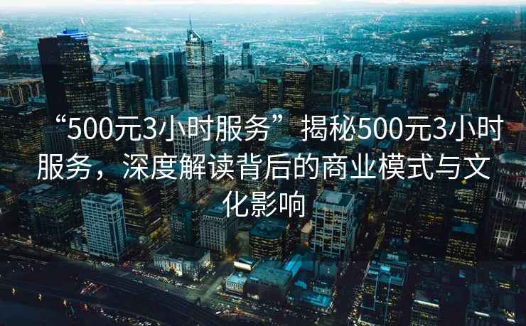 “500元3小時(shí)服務(wù)”揭秘500元3小時(shí)服務(wù)，深度解讀背后的商業(yè)模式與文化影響