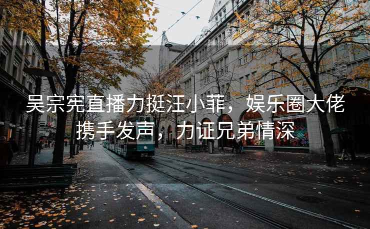 吳宗憲直播力挺汪小菲，娛樂(lè )圈大佬攜手發(fā)聲，力證兄弟情深