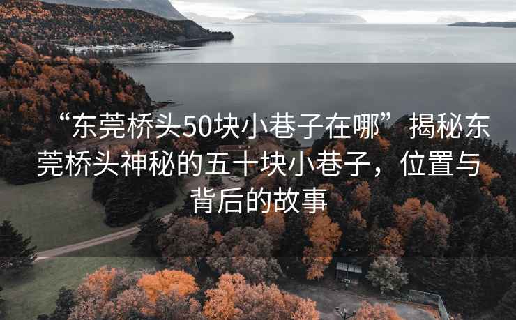 “東莞橋頭50塊小巷子在哪”揭秘東莞橋頭神秘的五十塊小巷子，位置與背后的故事