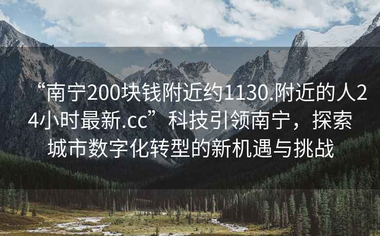 “南寧200塊錢(qián)附近約1130.附近的人24小時(shí)最新.cc”科技引領(lǐng)南寧，探索城市數字化轉型的新機遇與挑戰