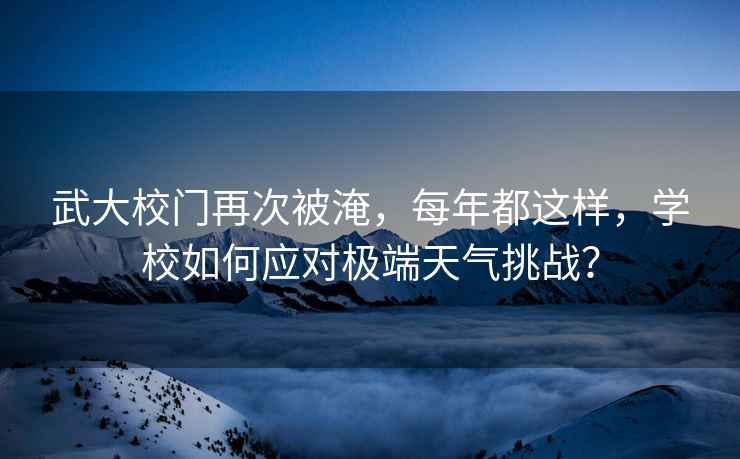 武大校門(mén)再次被淹，每年都這樣，學(xué)校如何應對極端天氣挑戰？