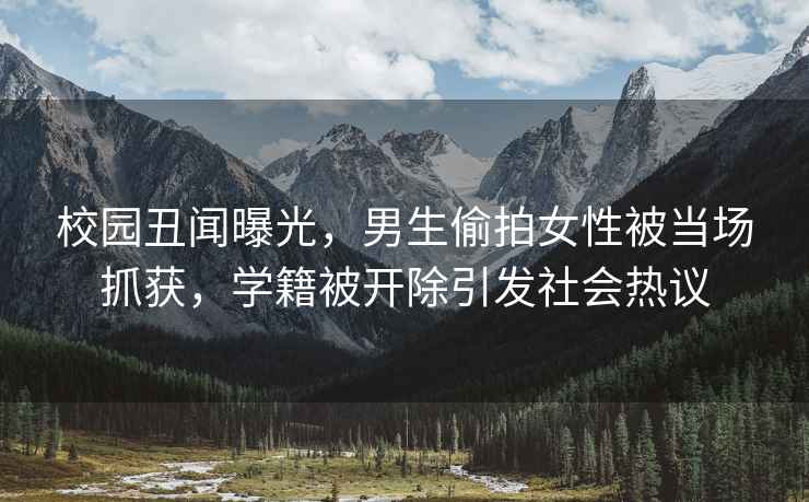 校園丑聞曝光，男生偷拍女性被當場(chǎng)抓獲，學(xué)籍被開(kāi)除引發(fā)社會(huì )熱議