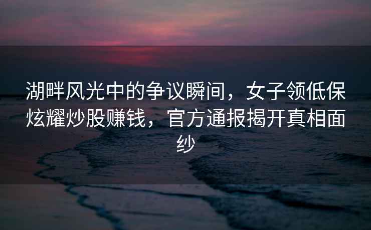 湖畔風(fēng)光中的爭議瞬間，女子領(lǐng)低保炫耀炒股賺錢(qián)，官方通報揭開(kāi)真相面紗