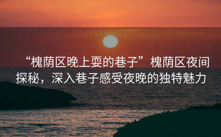 “槐蔭區晚上耍的巷子”槐蔭區夜間探秘，深入巷子感受夜晚的獨特魅力