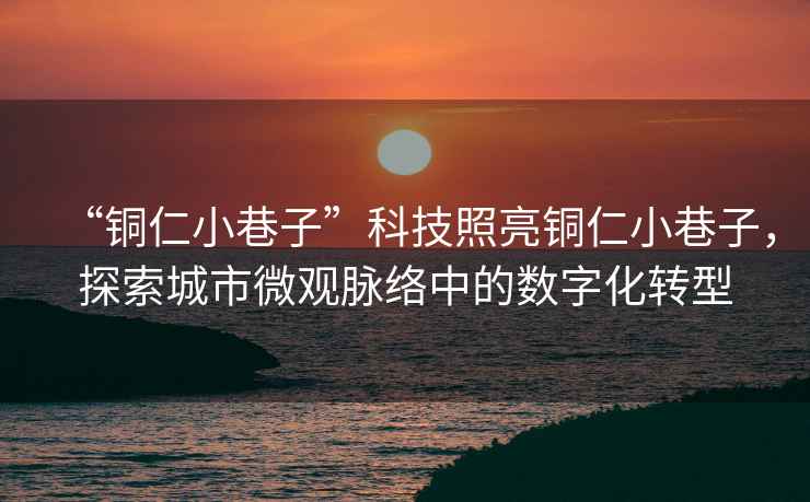 “銅仁小巷子”科技照亮銅仁小巷子，探索城市微觀(guān)脈絡(luò )中的數字化轉型