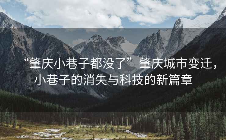 “肇慶小巷子都沒(méi)了”肇慶城市變遷，小巷子的消失與科技的新篇章