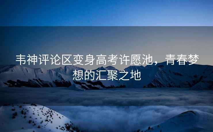韋神評論區變身高考許愿池，青春夢(mèng)想的匯聚之地