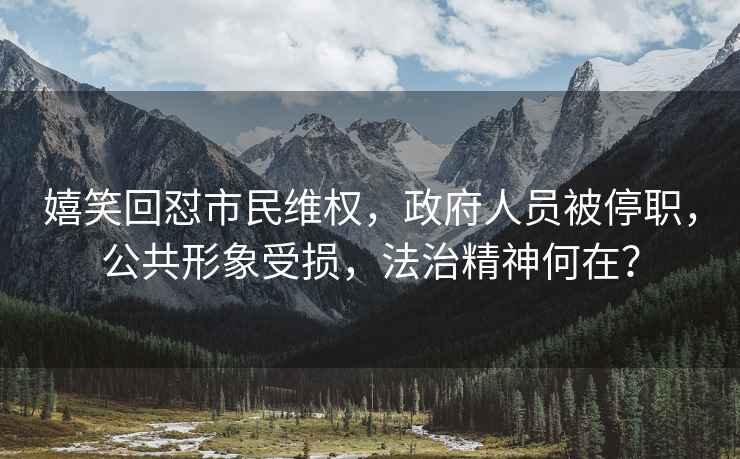 嬉笑回懟市民維權，政府人員被停職，公共形象受損，法治精神何在？