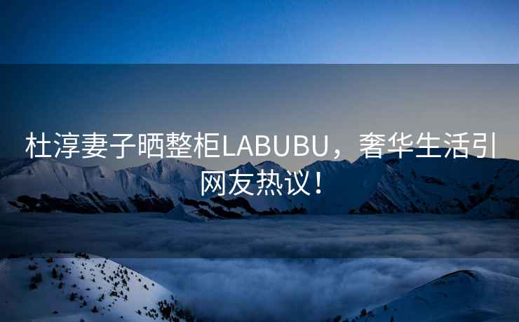 杜淳妻子曬整柜LABUBU，奢華生活引網(wǎng)友熱議！