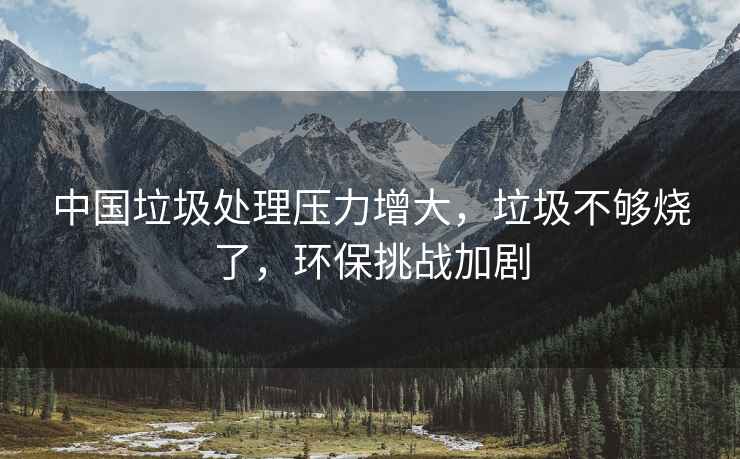 中國垃圾處理壓力增大，垃圾不夠燒了，環(huán)保挑戰加劇