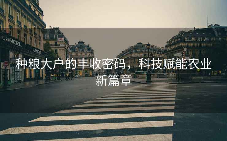 種糧大戶(hù)的豐收密碼，科技賦能農業(yè)新篇章