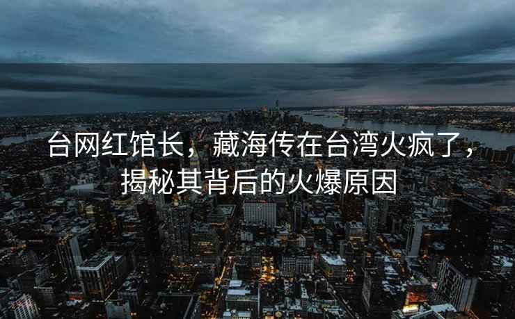 臺網(wǎng)紅館長(cháng)，藏海傳在臺灣火瘋了，揭秘其背后的火爆原因