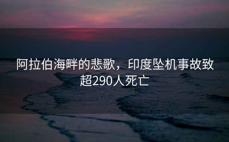 阿拉伯海畔的悲歌，印度墜機事故致超290人死亡