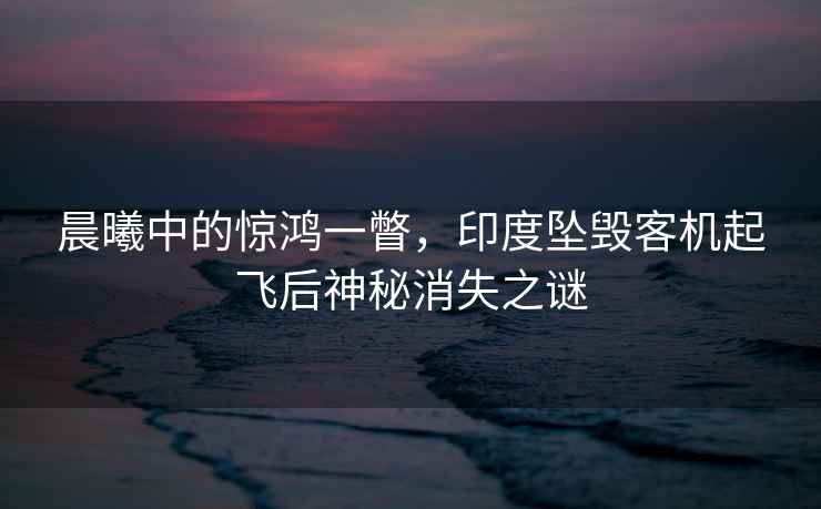 晨曦中的驚鴻一瞥，印度墜毀客機起飛后神秘消失之謎