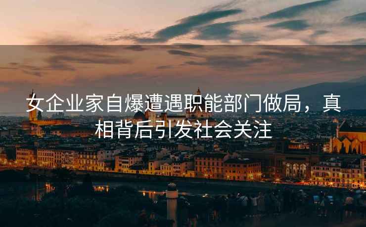 女企業(yè)家自爆遭遇職能部門(mén)做局，真相背后引發(fā)社會(huì )關(guān)注
