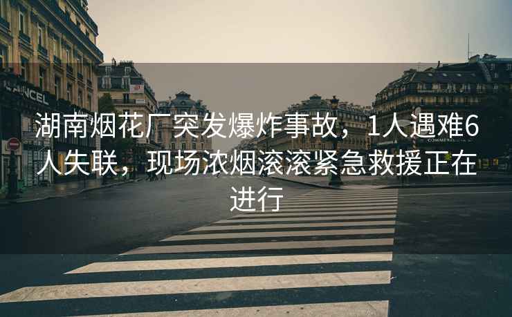 湖南煙花廠(chǎng)突發(fā)爆炸事故，1人遇難6人失聯(lián)，現場(chǎng)濃煙滾滾緊急救援正在進(jìn)行