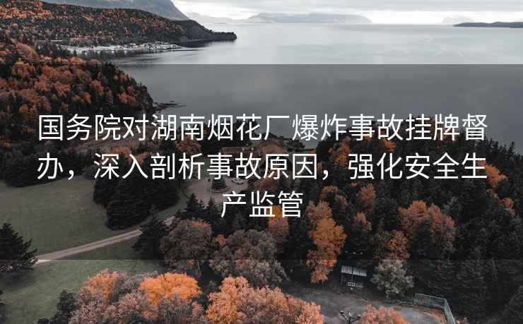 國務(wù)院對湖南煙花廠(chǎng)爆炸事故掛牌督辦，深入剖析事故原因，強化安全生產(chǎn)監管