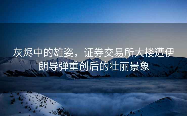 灰燼中的雄姿，證券交易所大樓遭伊朗導彈重創(chuàng  )后的壯麗景象