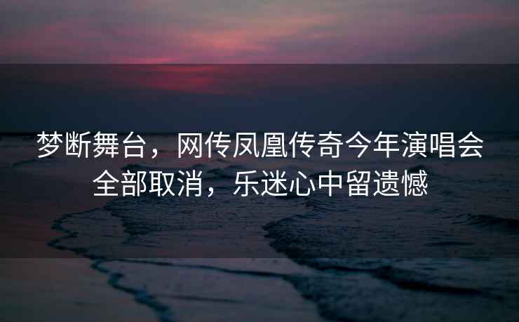夢(mèng)斷舞臺，網(wǎng)傳鳳凰傳奇今年演唱會(huì )全部取消，樂(lè )迷心中留遺憾