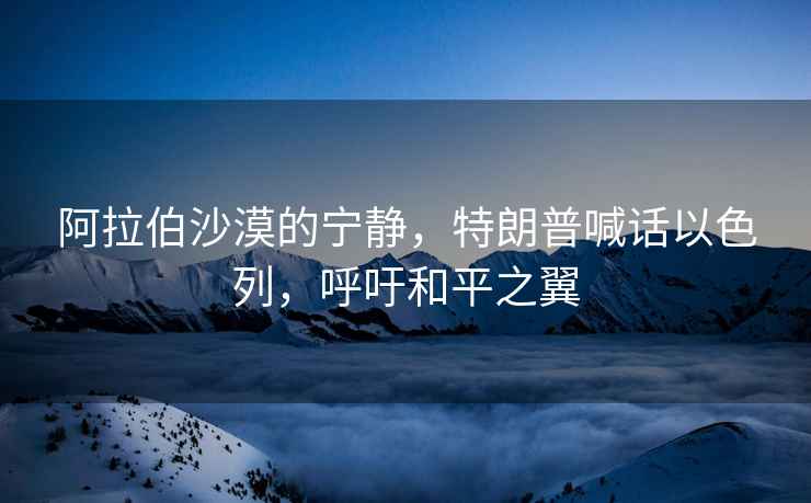阿拉伯沙漠的寧靜，特朗普喊話(huà)以色列，呼吁和平之翼