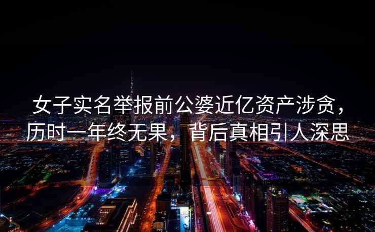 女子實(shí)名舉報前公婆近億資產(chǎn)涉貪，歷時(shí)一年終無(wú)果，背后真相引人深思