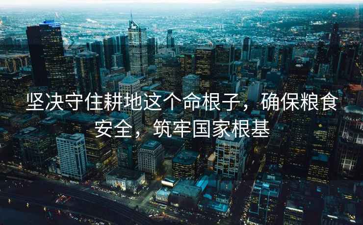 堅決守住耕地這個(gè)命根子，確保糧食安全，筑牢國家根基