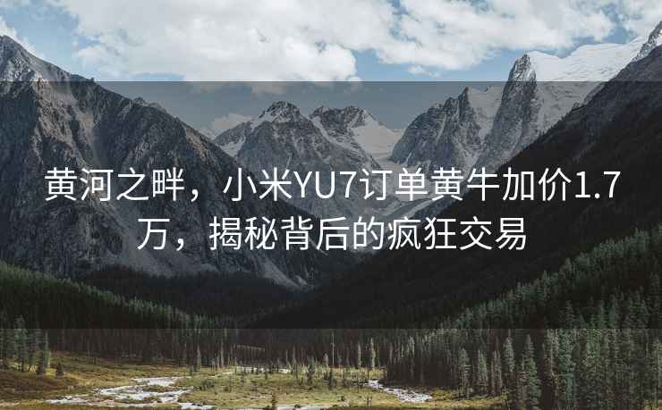 黃河之畔，小米YU7訂單黃牛加價(jià)1.7萬(wàn)，揭秘背后的瘋狂交易