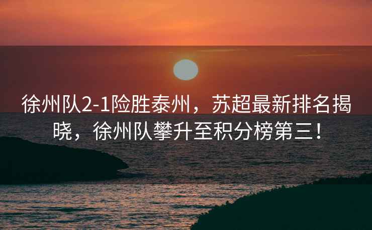 徐州隊2-1險勝泰州，蘇超最新排名揭曉，徐州隊攀升至積分榜第三！