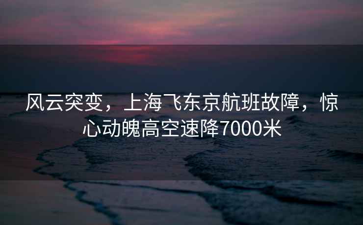 風(fēng)云突變，上海飛東京航班故障，驚心動(dòng)魄高空速降7000米