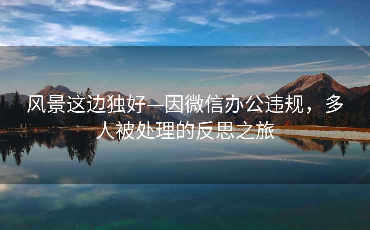 風(fēng)景這邊獨好—因微信辦公違規，多人被處理的反思之旅