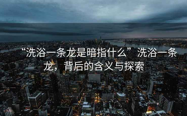 “洗浴一條龍是暗指什么”洗浴一條龍，背后的含義與探索