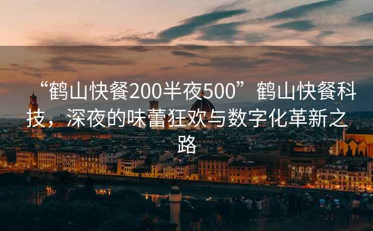 “鶴山快餐200半夜500”鶴山快餐科技，深夜的味蕾狂歡與數字化革新之路