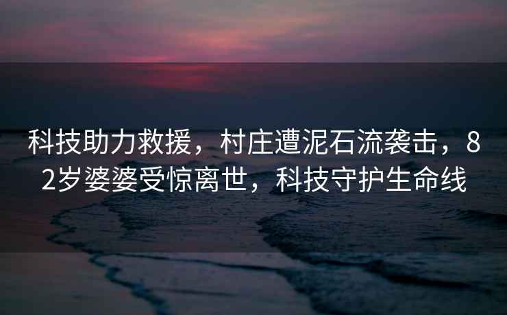 科技助力救援，村莊遭泥石流襲擊，82歲婆婆受驚離世，科技守護生命線(xiàn)