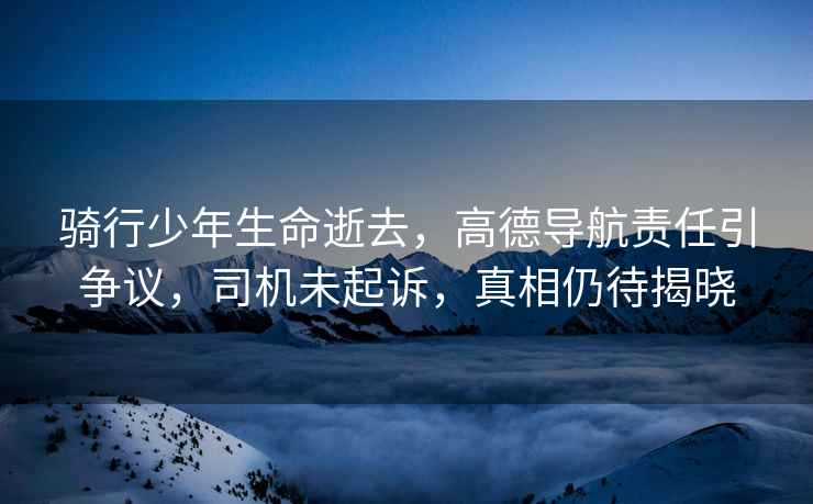 騎行少年生命逝去，高德導航責任引爭議，司機未起訴，真相仍待揭曉