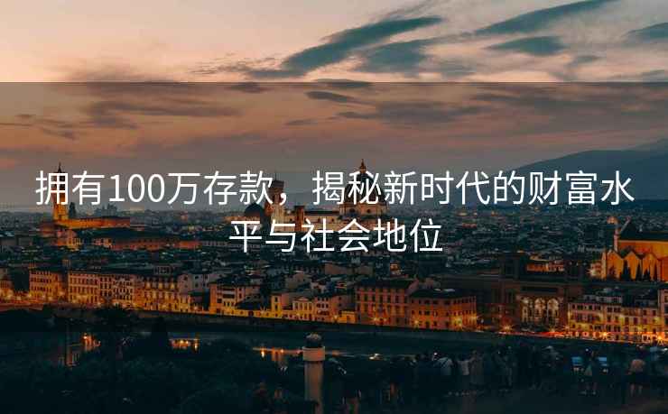 擁有100萬(wàn)存款，揭秘新時(shí)代的財富水平與社會(huì )地位